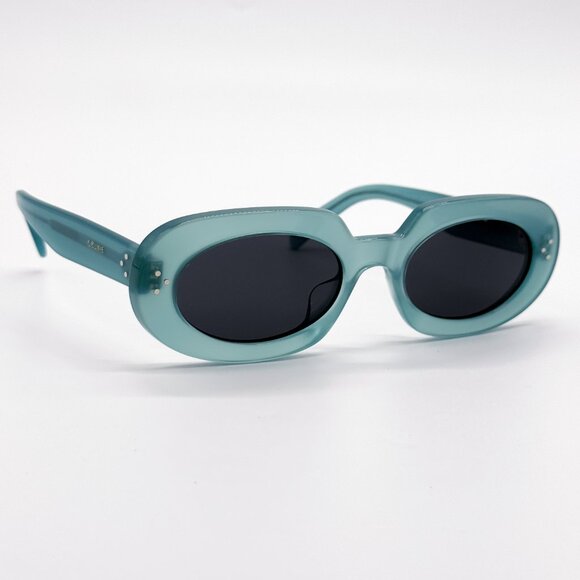 NEW CELINE CL40276U 93N OVAL SHINY LIGHT GREEN BLUE WOMEN SUNGLASSES CELINE main image 5